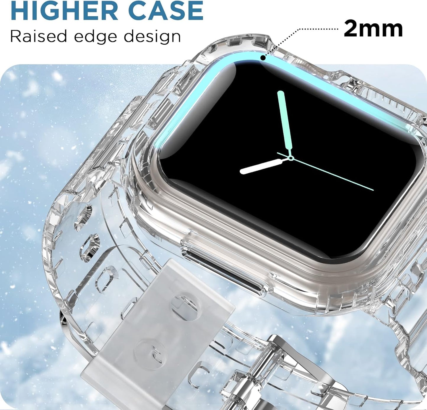 [5 Packs Compatible for Clear Apple Watch Band 49Mm 45Mm 44Mm 42Mm 41Mm 40Mm 38Mm, Jelly Crystal Women Men Watch TPU Strap for Iwatch Series 9 8 7 6 5 4 3 2 1 Ultra 2/1 SE
