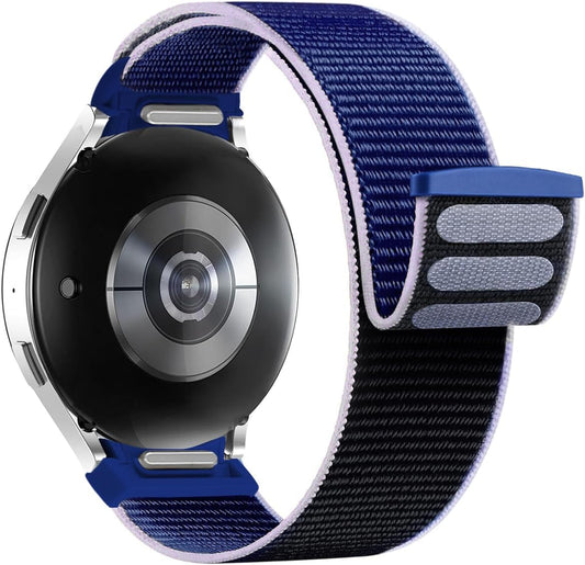 One Click No Gap Band Compatible with Samsung Galaxy Watch 7 6 5 4 Band 40Mm 44Mm, Galaxy Watch 6 4 Classic Bands 47Mm 43Mm 42Mm 46Mm/Watch 5 Pro 45Mm Band, 20Mm Soft Nylon Sport Strap for Women Men