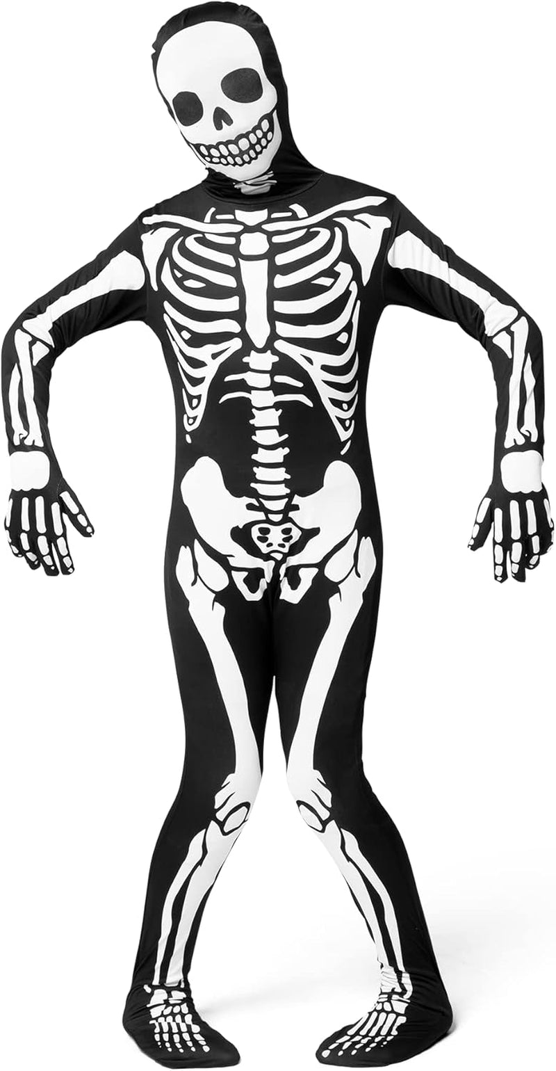 Skeleton Costume for Kids, Scary Skeleton Jumpsuit, Halloween Dress up Parties
