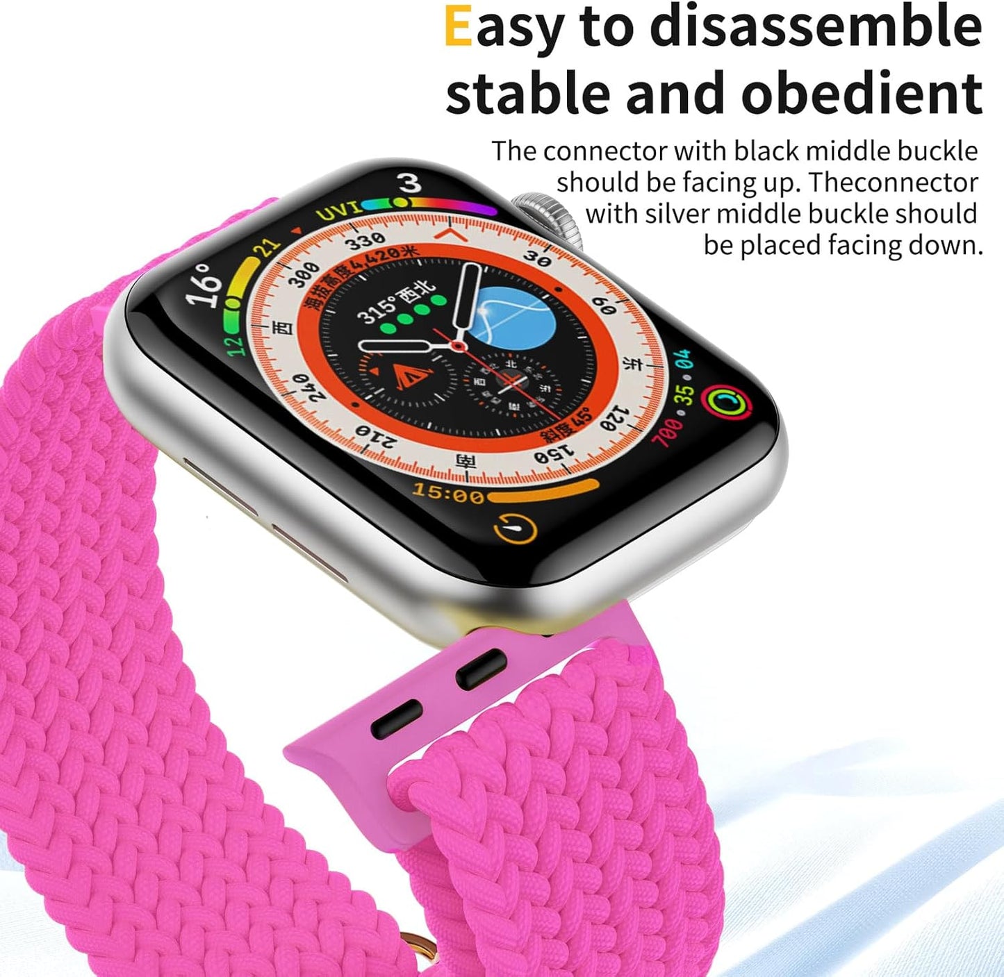 Band Compatible with Apple Watch 38Mm 40Mm 41Mm,Nylon Sport Strap for Iwatch Series Ultra 9/8/7/6/5/4/3/2/1 SE