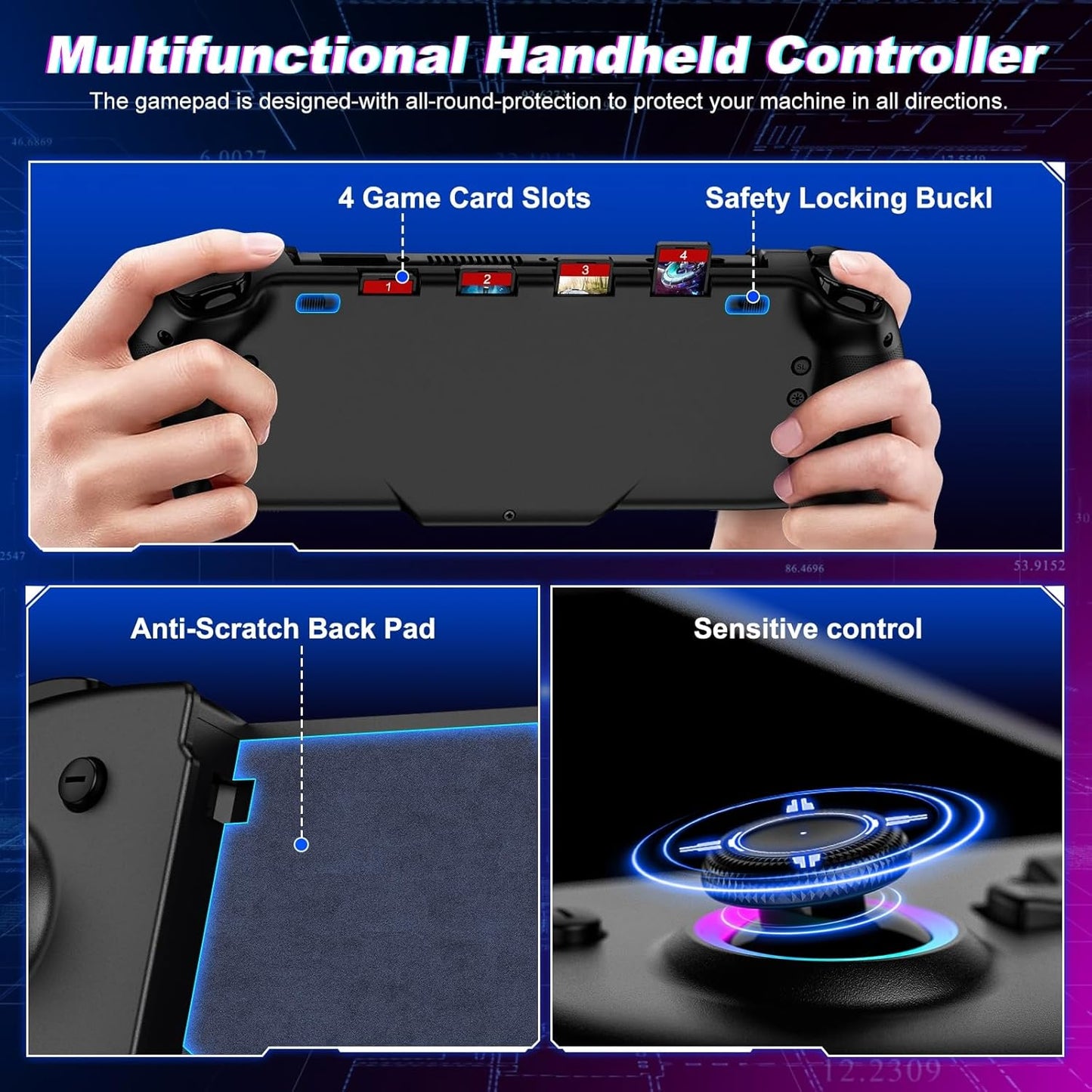Switch Controllers for Nintendo Switch/Oled Controller, Switch Wireless Pro Controller One-Piece Joypad, Full-Size Ergonomic Handheld Mode Controller with Battery/Rgb/Turbo/Programming(Black)