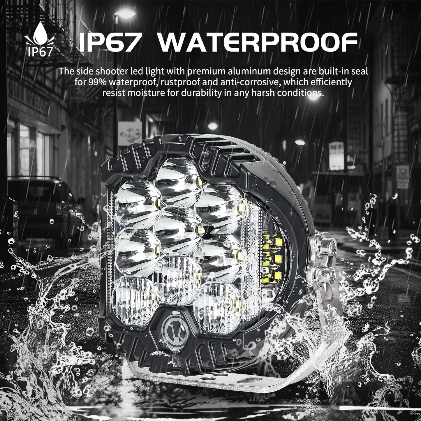 7 Inch round LED Offroad Light with DRL, 90W Driving Light LED Light Bar, 8000LM Spot Flood Combo Work Light for Wrangler, ATV, SUV, UTV, Trucks, Pickup, 4X4, F150 - Pack of 1