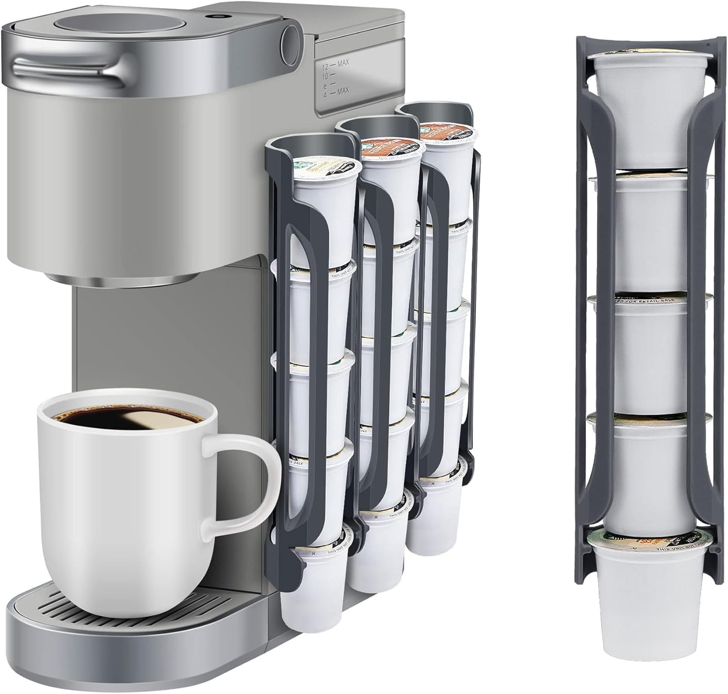 K Cup Holder for Keurig: Coffee Pod Holder for Counter Small Space - Kcup Holders for Wall Mount (2, Black)