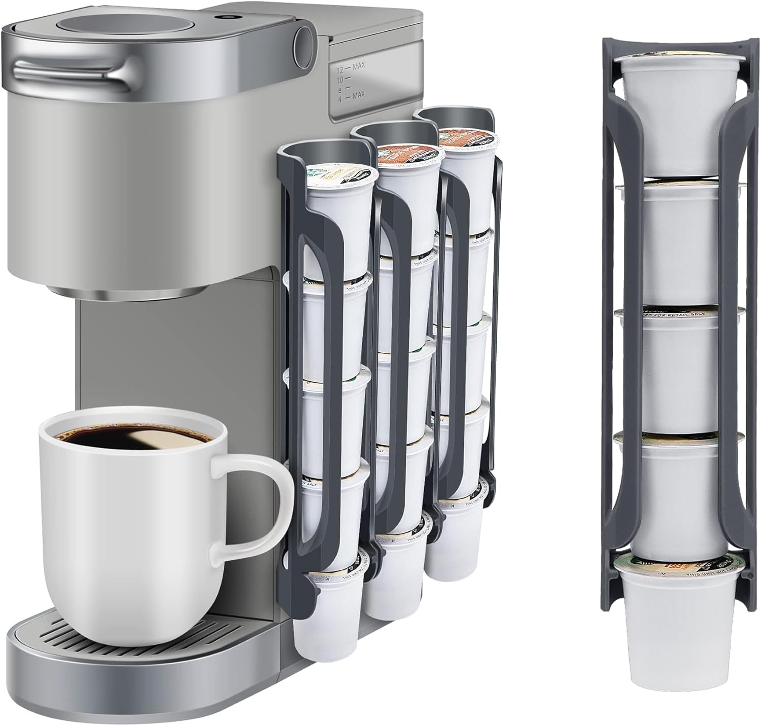 K Cup Holder for Keurig: Coffee Pod Holder for Counter Small Space - Kcup Holders for Wall Mount (2, Black)