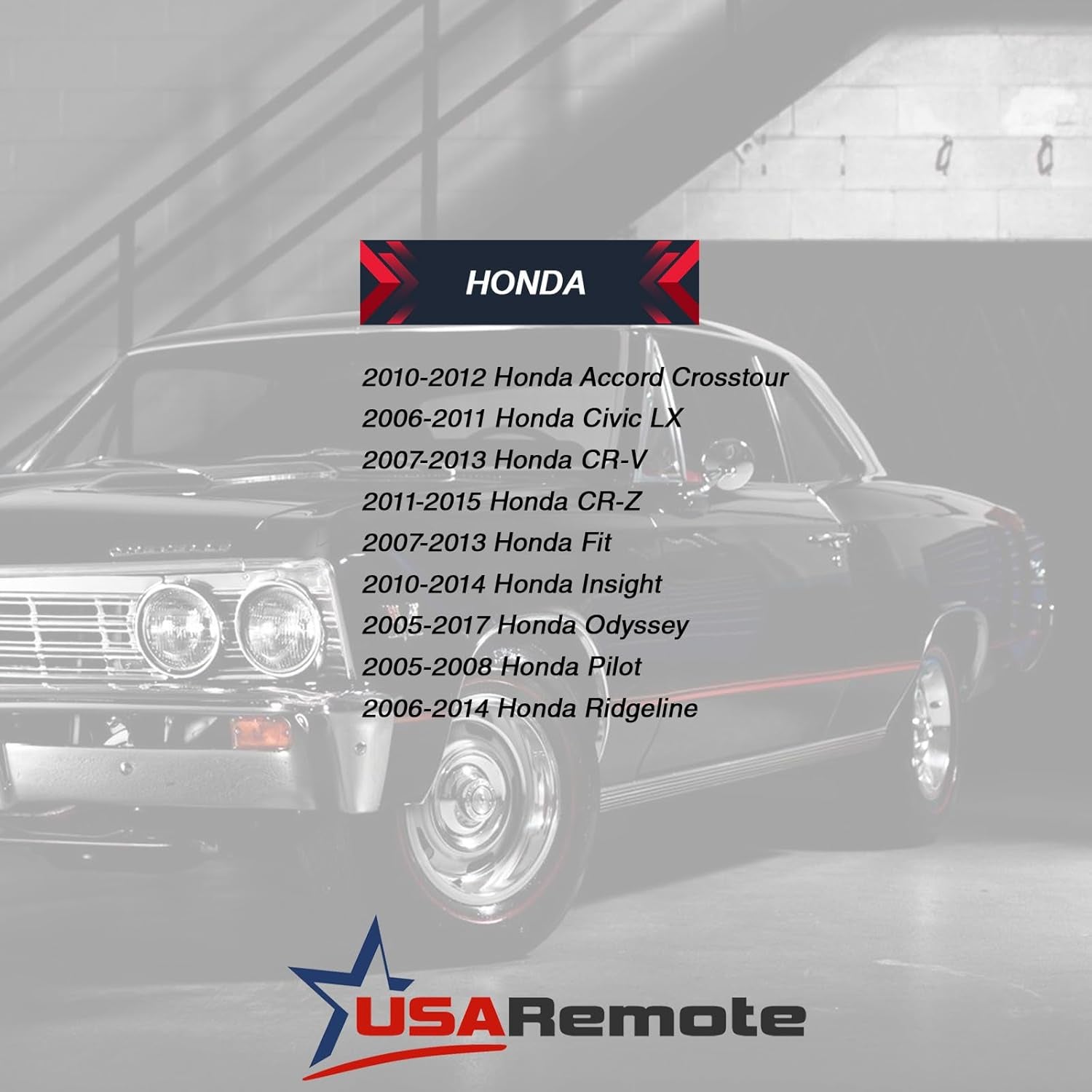 USA Remote CUTTING NOT REQUIRED - Key Fob Keyless Entry Remote Shell Case & Pad Fits Honda Accord/Civic/Cr-V/Fit/Odyssey/Pilot/Ridgeline/Cr-Z