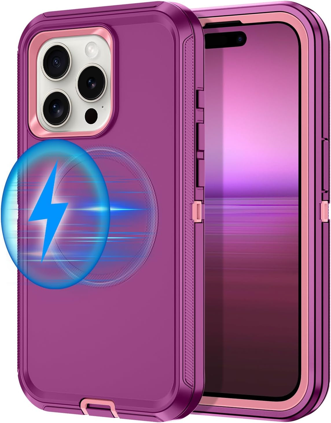 For Iphone 16E Case [Compatible with Magsafe] Shockproof 3-Layer Full Body Protection [Without Screen Protector] Rugged Heavy Duty Cover Case for Apple Iphone 16E 6.1",Turquoise