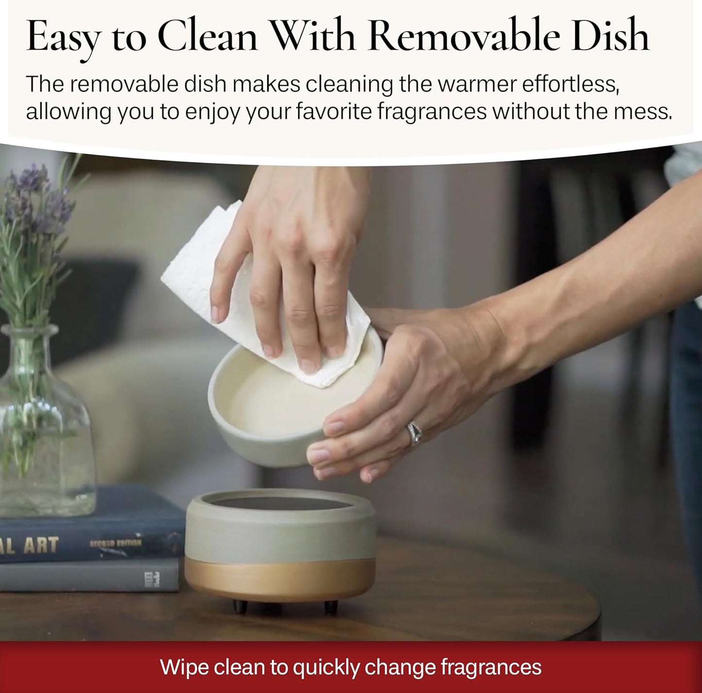 ETC 2-In-1 Candle and Fragrance Warmer for Warming Scented Candles or Wax Melts and Tarts with to Freshen Room, Midas