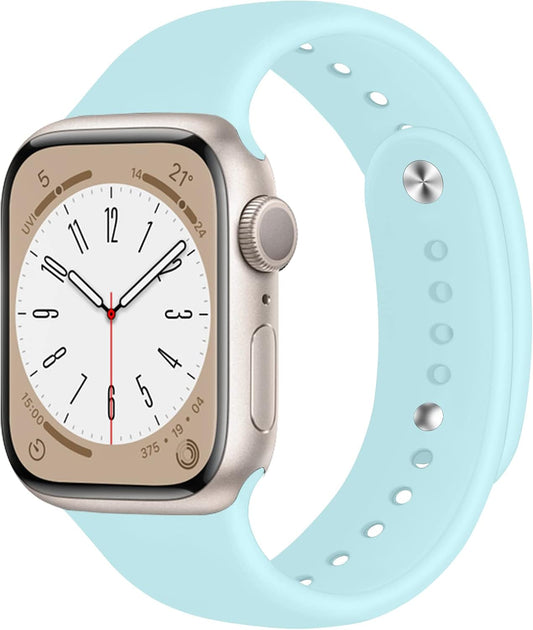Sport Breathable Silicone Strap Compatible with Apple Watch Band 38Mm 40Mm 41Mm 42Mm 44Mm 45Mm, Elastic Silicone Band for Iwatch Series 8 Ultra 7 6 5 4 3 2 1 SE