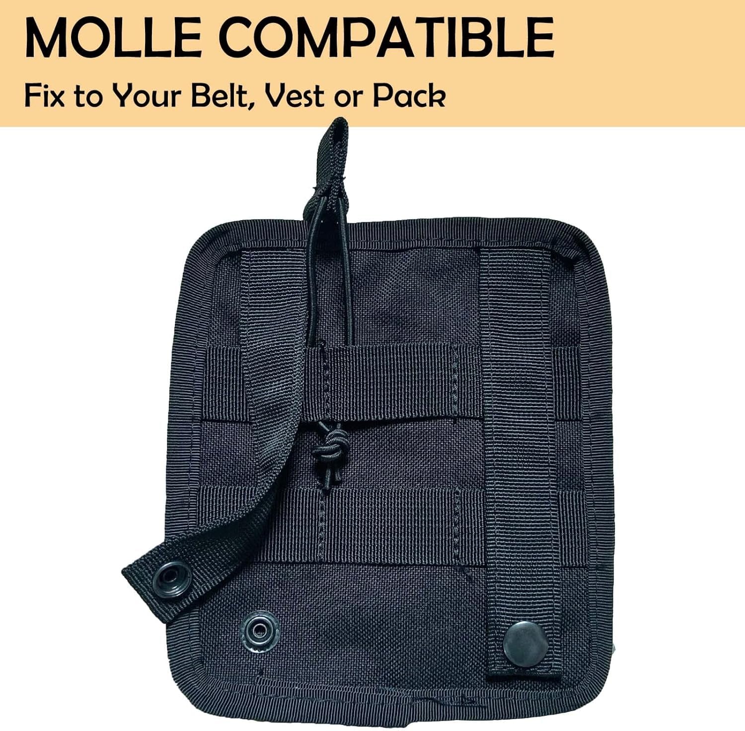 Molle Mag Pouch with Flashlight Holster Tactical Single Magazine Holder Carrier for Rifle and Pistol Accessories Black