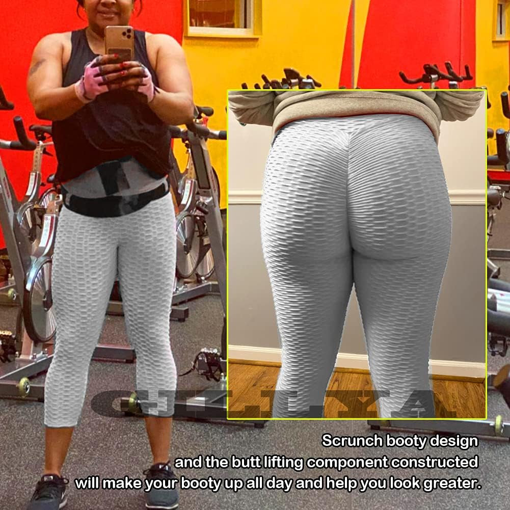 Booty Yoga Pants Tiktok Butt Leggings Anit Cellulite Texutred Booty Lifting Leggings Scrunch Butt Yoga Pants