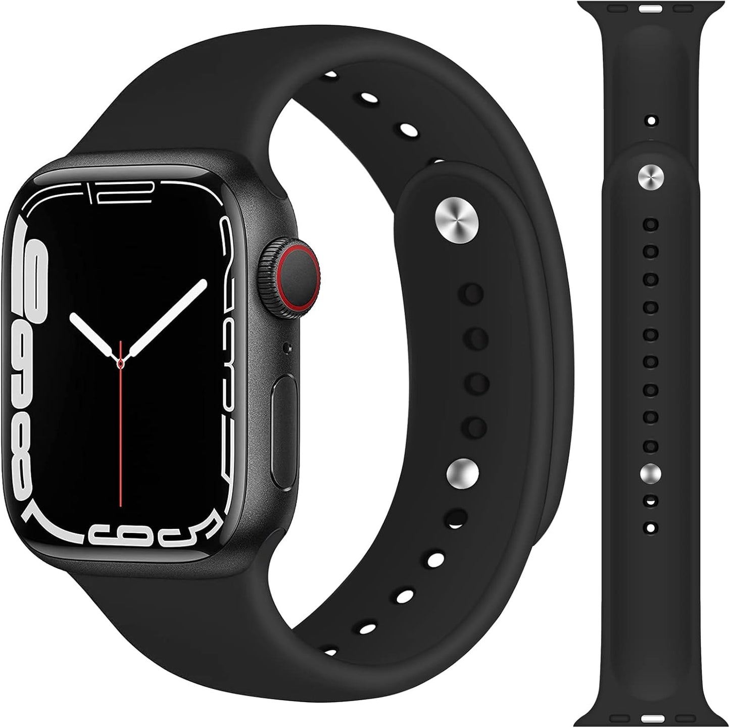 Sport Bands for Apple Watch Band 40Mm 44Mm 45Mm 49Mm 41Mm 38Mm 42Mm Women/Men,Soft Silicone Strap for Apple Watch Series 9,Ultra 2,8,Ultra,Se,7 6 5 4 3,Correa Iwatch Bands Wristband
