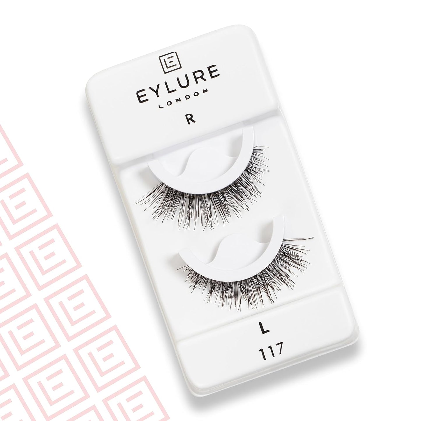 Press on Pre-Glued False Eyelashes, Wispy Light Texture Lash, No.117, 1 Pair