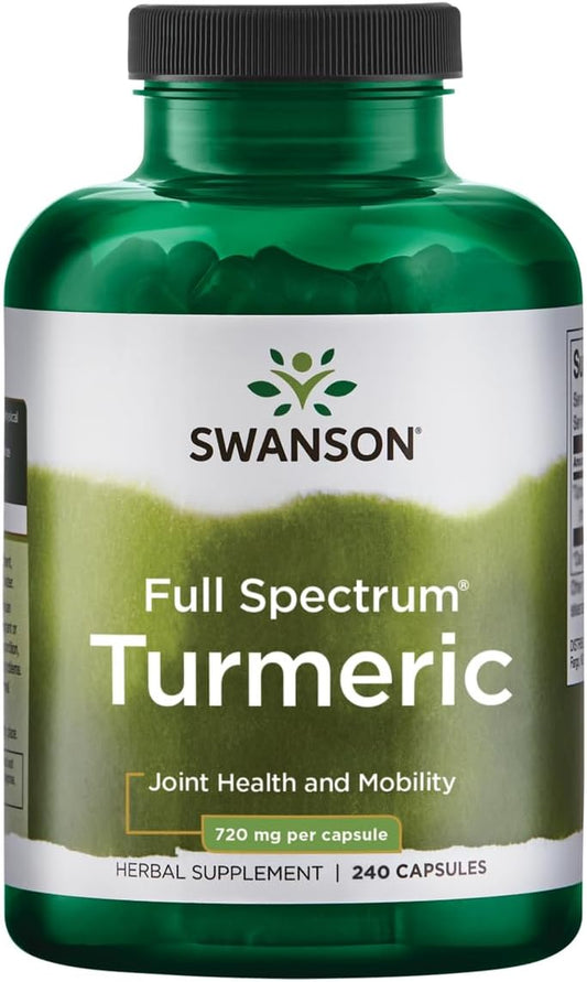 Turmeric Antioxidant, Joint Health, Cardiovascular, Liver Detox, Mood and Memory Support Supplement Curcuma Longa (Rhizome) 720 Mg, 240 Capsules, 120 Servings, 1.44 Grams per Serving TLBH
