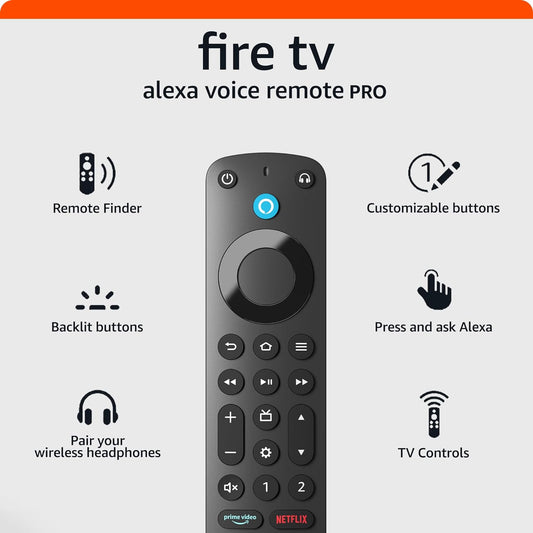 Fire TV Alexa Voice Remote Pro (Newest Model) with Remote Finder, TV Controls, and Backlit Buttons