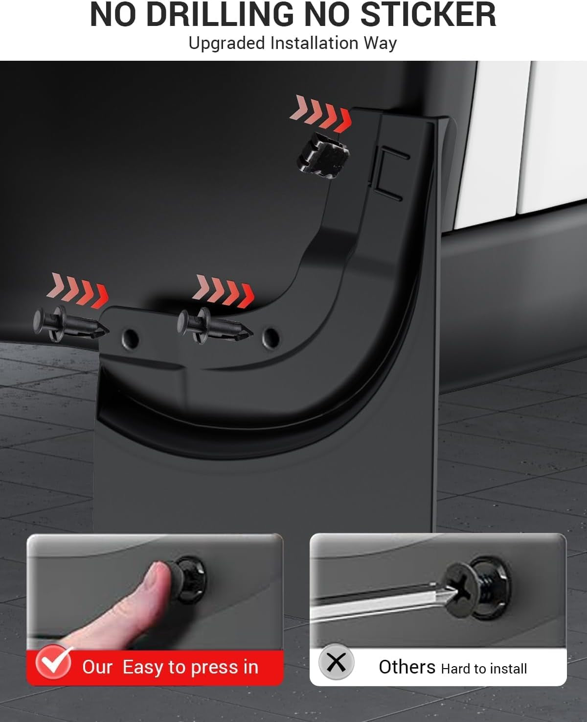 New Version Tesla Model Y Mud Flaps Fenders [No Drilling No Tape] [10X Stronger] All Weather Tire Protector Splash Guards Mudflaps for Tesla Exterior Accessories