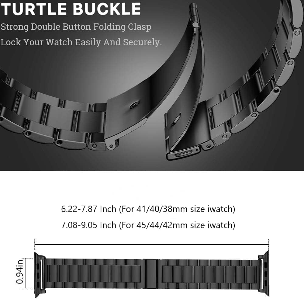 Metal Band Compatible with Apple Watch Bands for Men & Women 49Mm 45Mm 44Mm 42Mm 41Mm 40Mm 38Mm, Business Stainless Steel Strap for Iwatch Bands Ultra 2, SE, Ultra Series 10 9 8 7 6 5 4 3 2 1