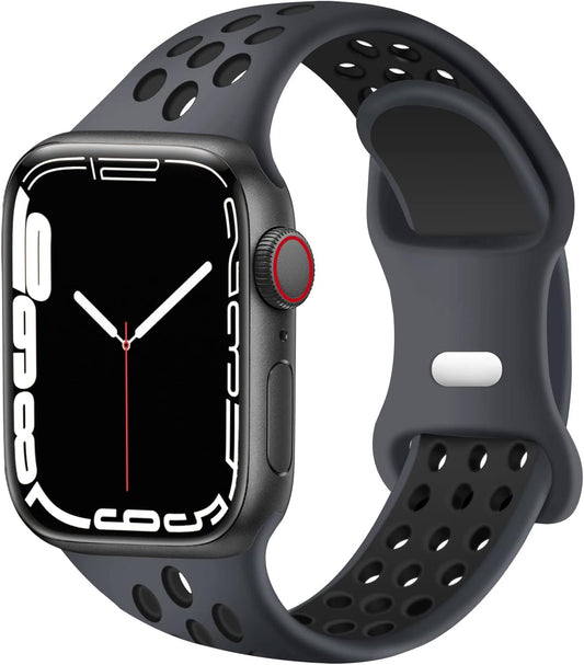 Sport Bands Compatible for Apple Watch Bands 38Mm 40Mm 41Mm 42Mm 44Mm 45Mm 49Mm,Soft Silicone Sport Women Men Replacement Strap Compatible with Iwatch Ultra 2 & SE & Series 9/8/7/6/5/4/3/2/1