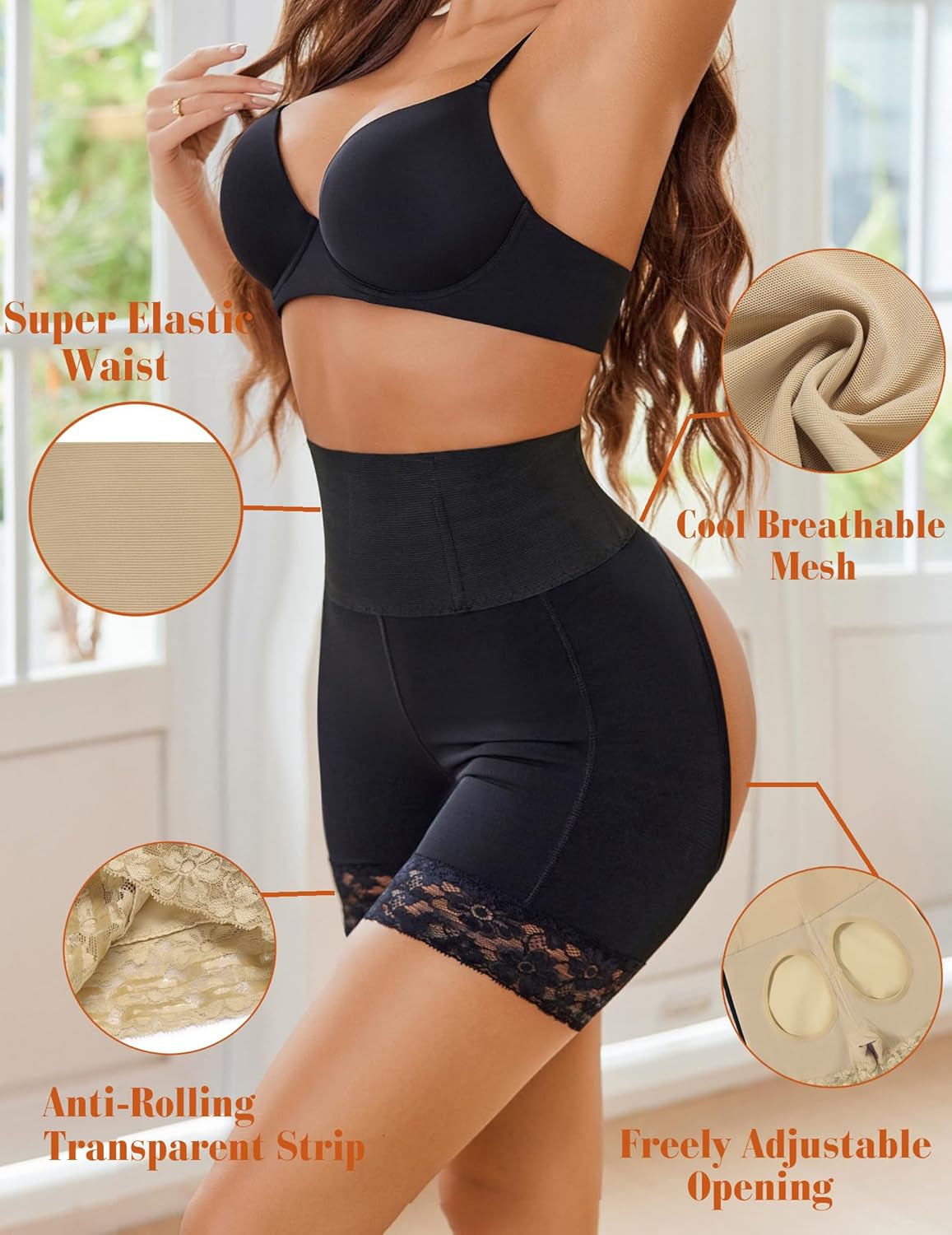 Shapewear for Women Tummy Control High Waisted Body Shaper Short Butt Lifting Panties Girdle Thigh Slimmer