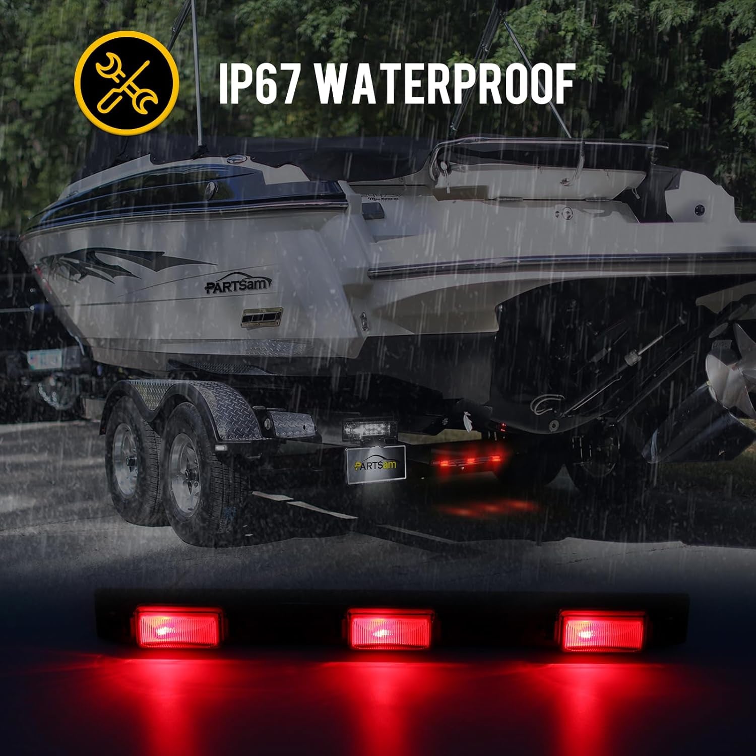 [DOT Approved] 17" Inch Red LED Truck Trailer Identification Light Bar, Waterproof Sealed 3 Lights Bar 12V Replacement for F150 F250 F350 RAM 1500 2500 3500 Silverado Sierra