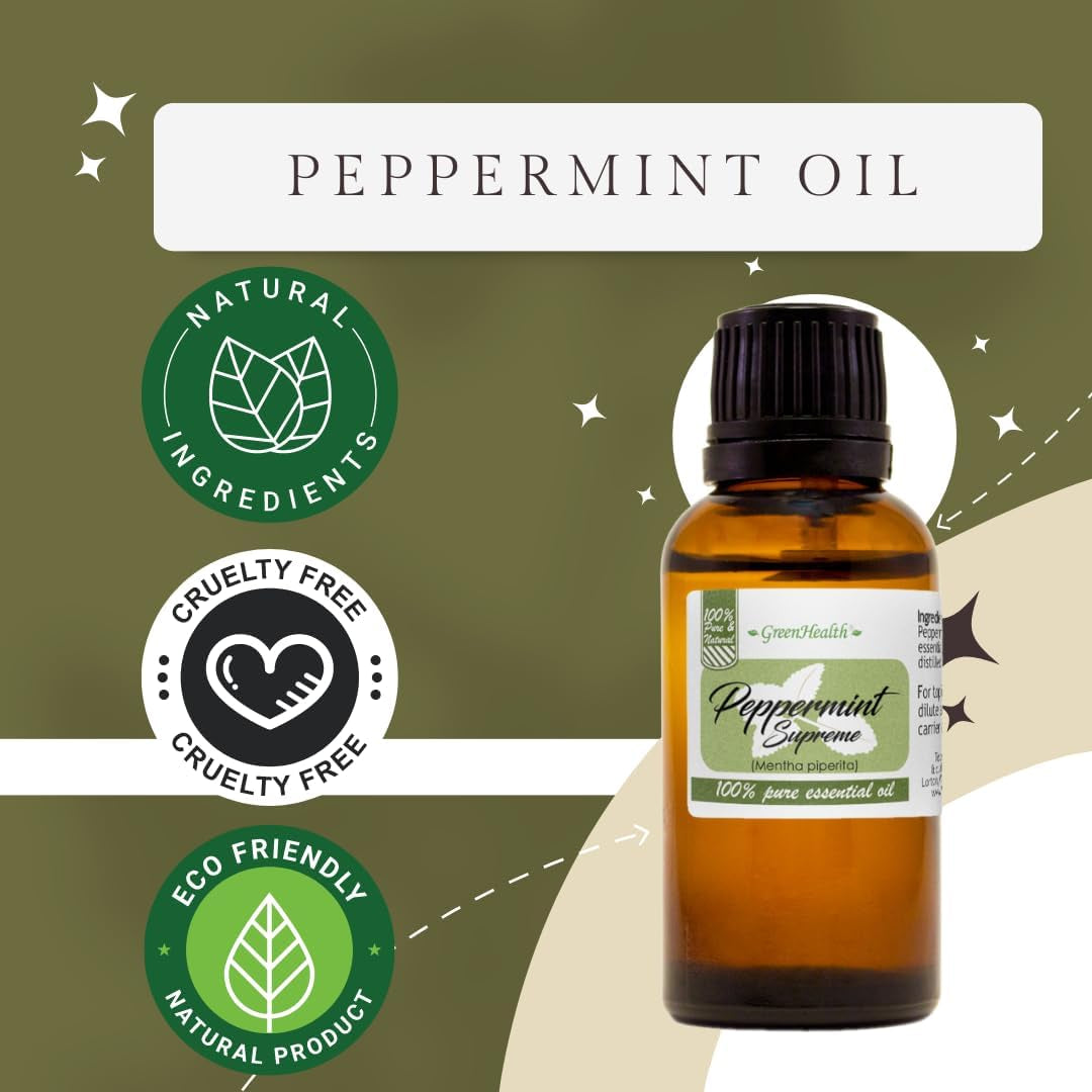 Peppermint Essential Oil (Mentha Piperita) – 8 Fl Oz (237 Ml) Aluminum Bottle W/Plug Cap – 100% Pure Essential Oil – TLBH