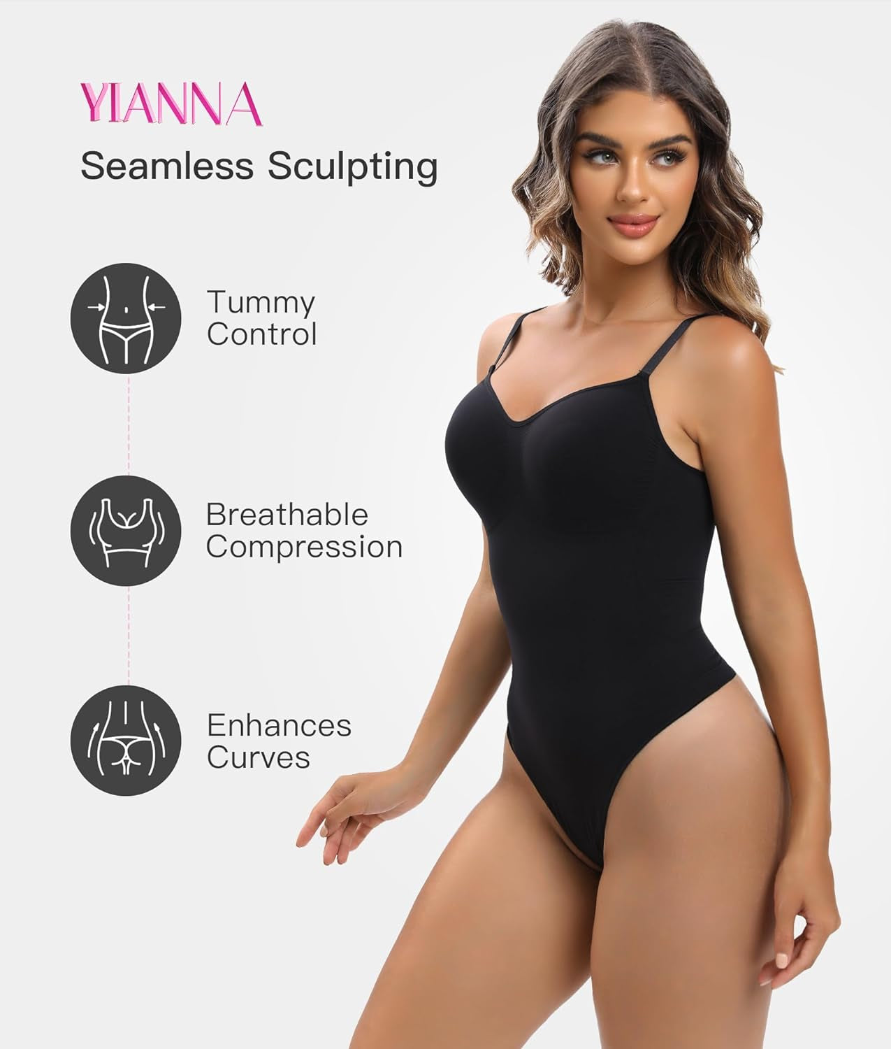 Women Shapewear Tummy Control Bodysuit Seamless Sculpting Snatched Waist Body Suit Thong or Brief