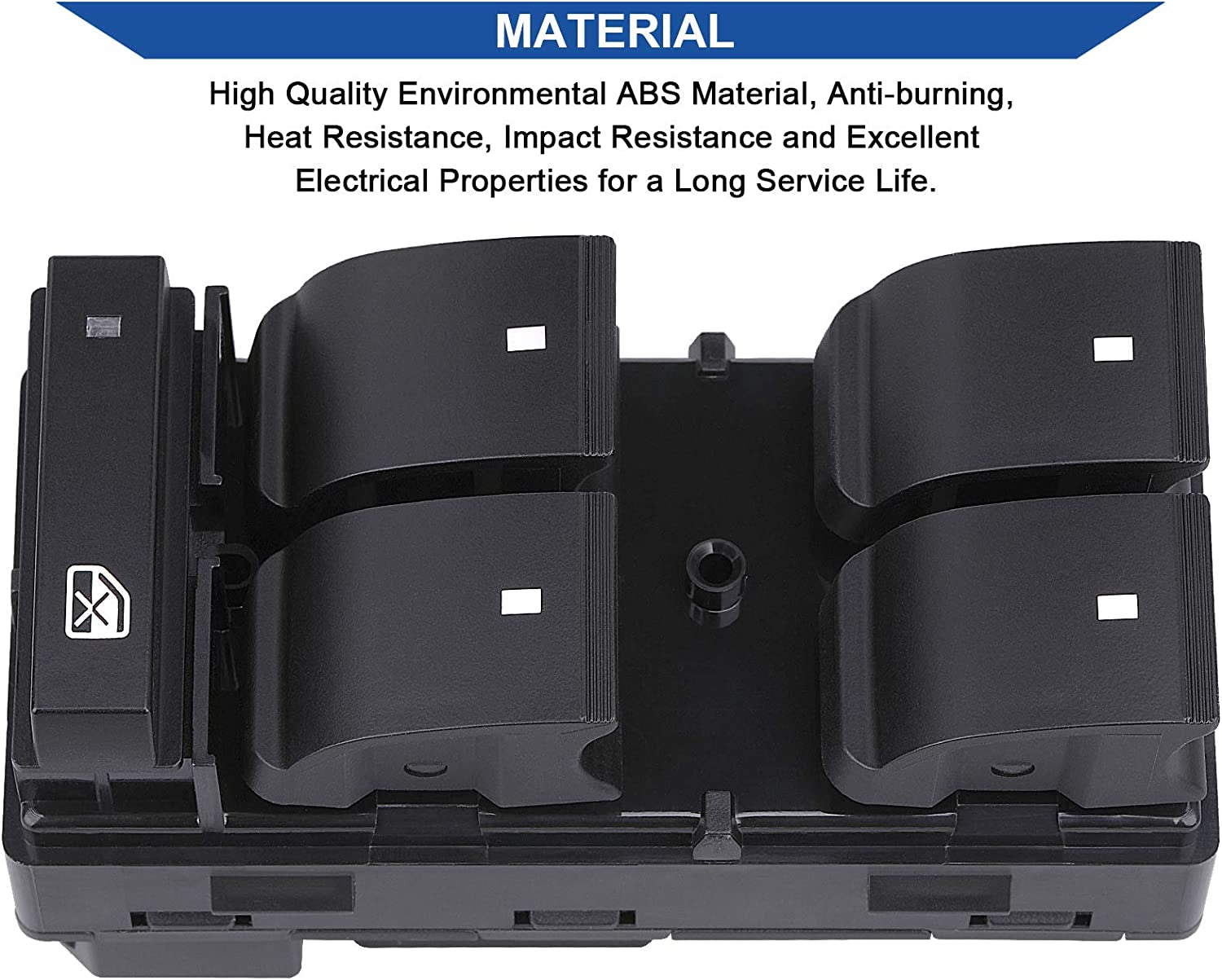 Driver Side Power Master Window Switch, Compatible with Chevy Silverado/Chevrolet Traverse/Hhr/2007-2013 GMC Sierra/Yukon/Buick Enclave Replace OE 20945129 25789692