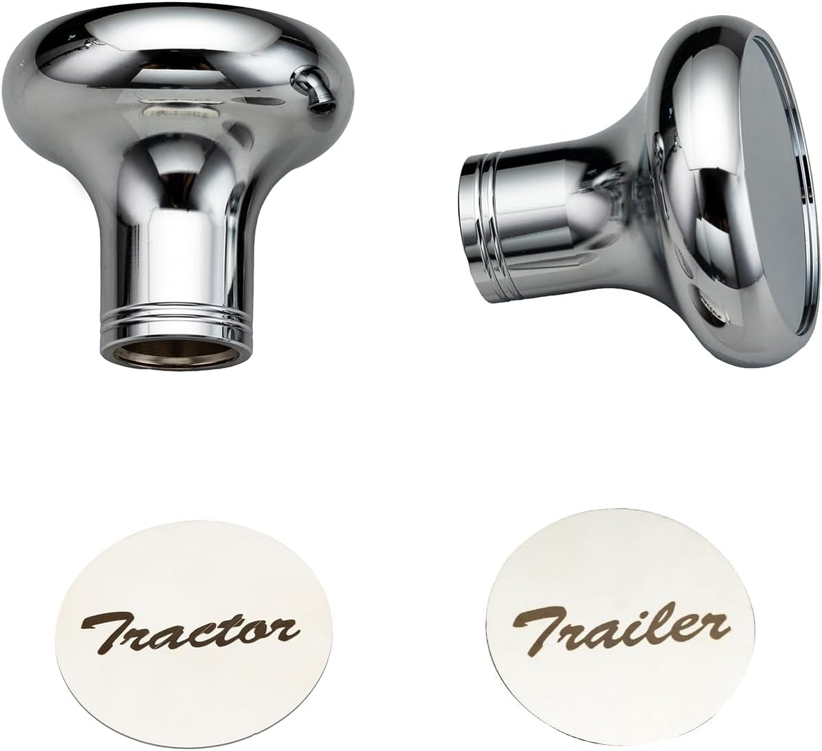 Pair of Tractor/Trailer Air Valve Knobs Made from Aluminum Interior Accessories Air Brake Knobs Compatible with Kenworth T680 Peterbilt 379 389 579 Freightliner, Chrome Stainless Steel (2 Set) TRUCK DRIVER