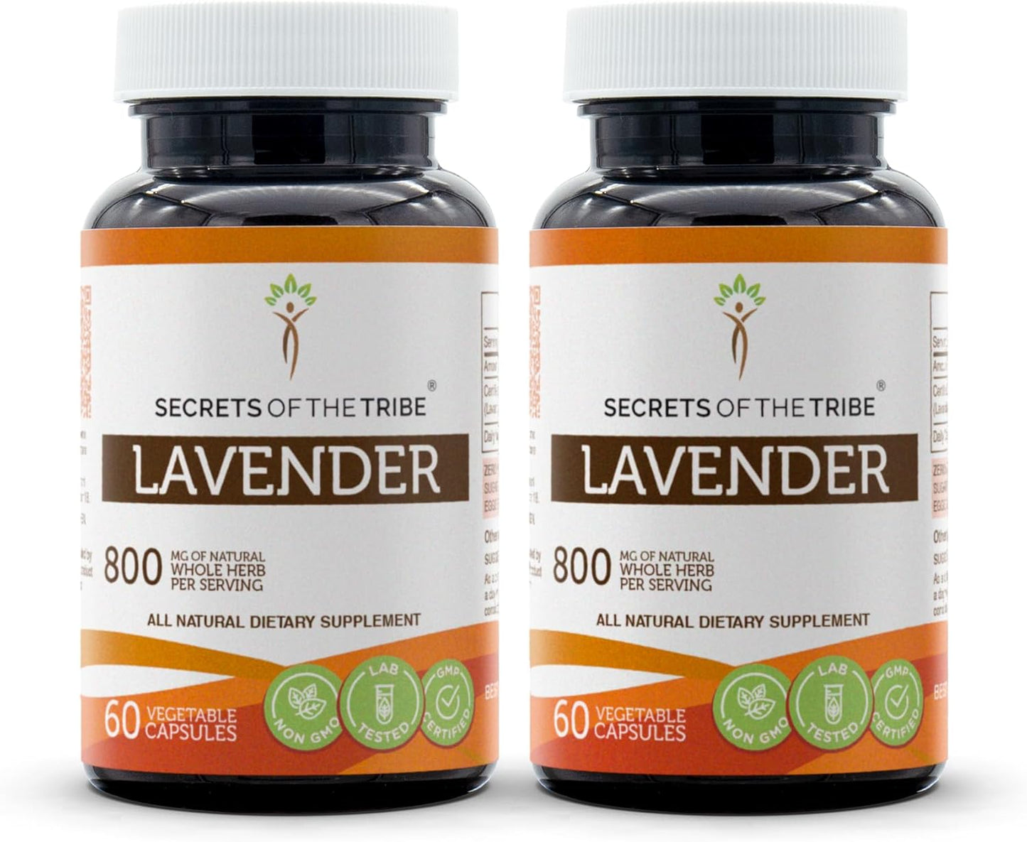 Lavender 120 Capsules(2 Pcs.), 800 Mg, Lavender (Lavandula Angustifolia, Lavandula X Intermedia) Dried Flowers (2X120 Capsules) TLBH