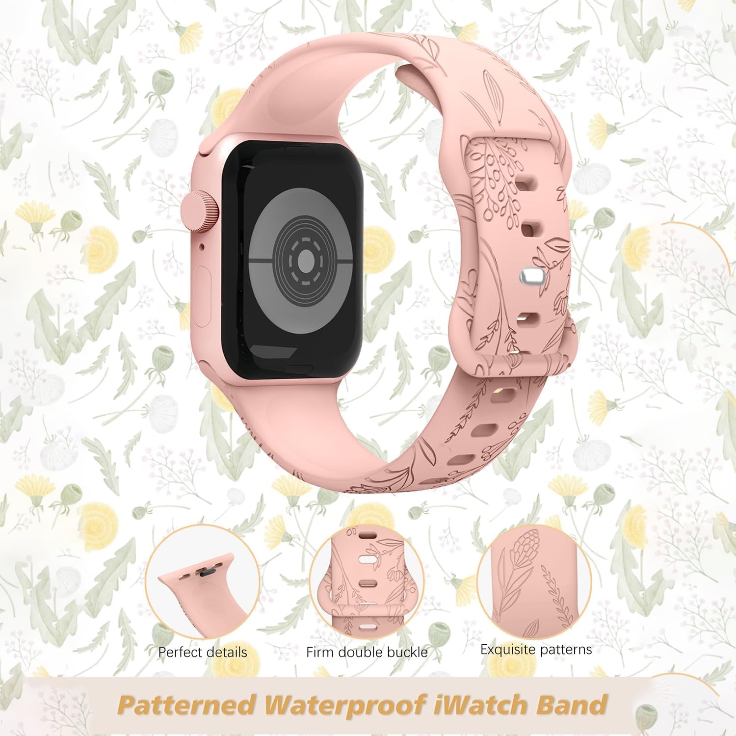 Cartoon Engraved Silicone Watch Band Compatible with Apple Watch Band 38Mm 40Mm 41Mm 42Mm 44Mm 45Mm 49Mm Designers Bands for I-Watch Series 8 7 6 5 4 3 2 2 SE Women Men