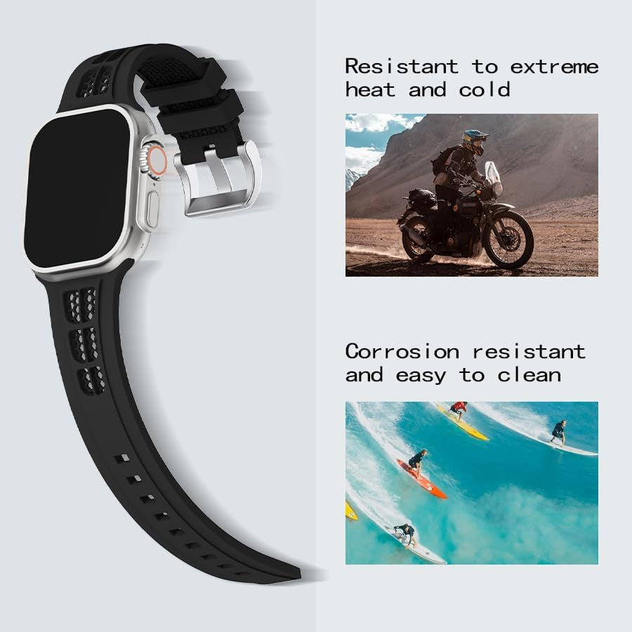 Sport Bands Compatible with Apple Watch Band 38Mm 40Mm 41Mm 42Mm 44Mm 45Mm 46Mm 49Mm Women Men,Soft Silicone Breathable Replacement Strap for Iwatch Ultra/Ultra 2 Series 10 9 8 7 6 5 4 3 2 1 SE