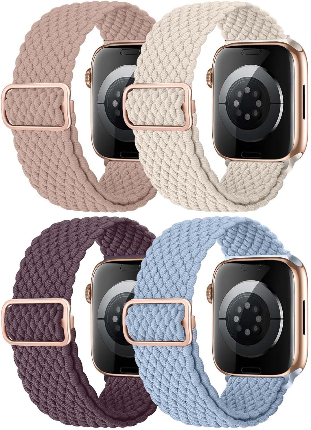 Stretchy Solo Loop Adjustable Bands: Solo Loop Band Compatible with Apple Watch Band 38Mm 40Mm 41Mm 42Mm 44Mm 45Mm 49Mm, Women Men Elastic Braided Nylon Straps Ultra Iwatch Series SE 8 7 6 5 4 3 2 1