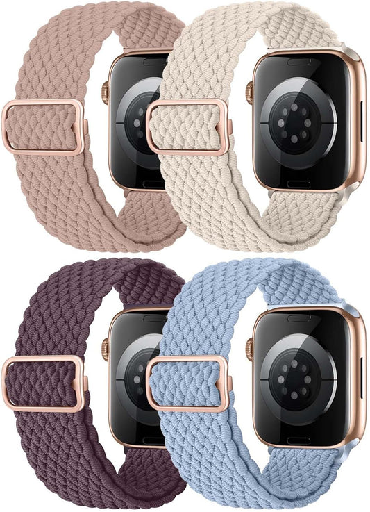 Stretchy Solo Loop Adjustable Bands: Solo Loop Band Compatible with Apple Watch Band 38Mm 40Mm 41Mm 42Mm 44Mm 45Mm 49Mm, Women Men Elastic Braided Nylon Straps Ultra Iwatch Series SE 8 7 6 5 4 3 2 1