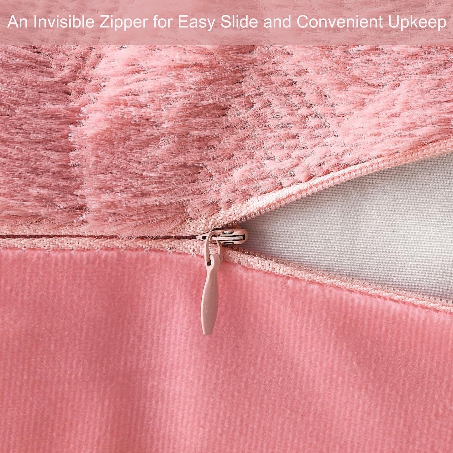 Pack of 2 Faux Wool Throw Pillow Covers 20X20 Inches Decorative Farmhouse Velvet Couch Pillow Case Soft Plush Square Boho Cushion Pillowcase, Embroidery, Geometric, Home, Coral Red