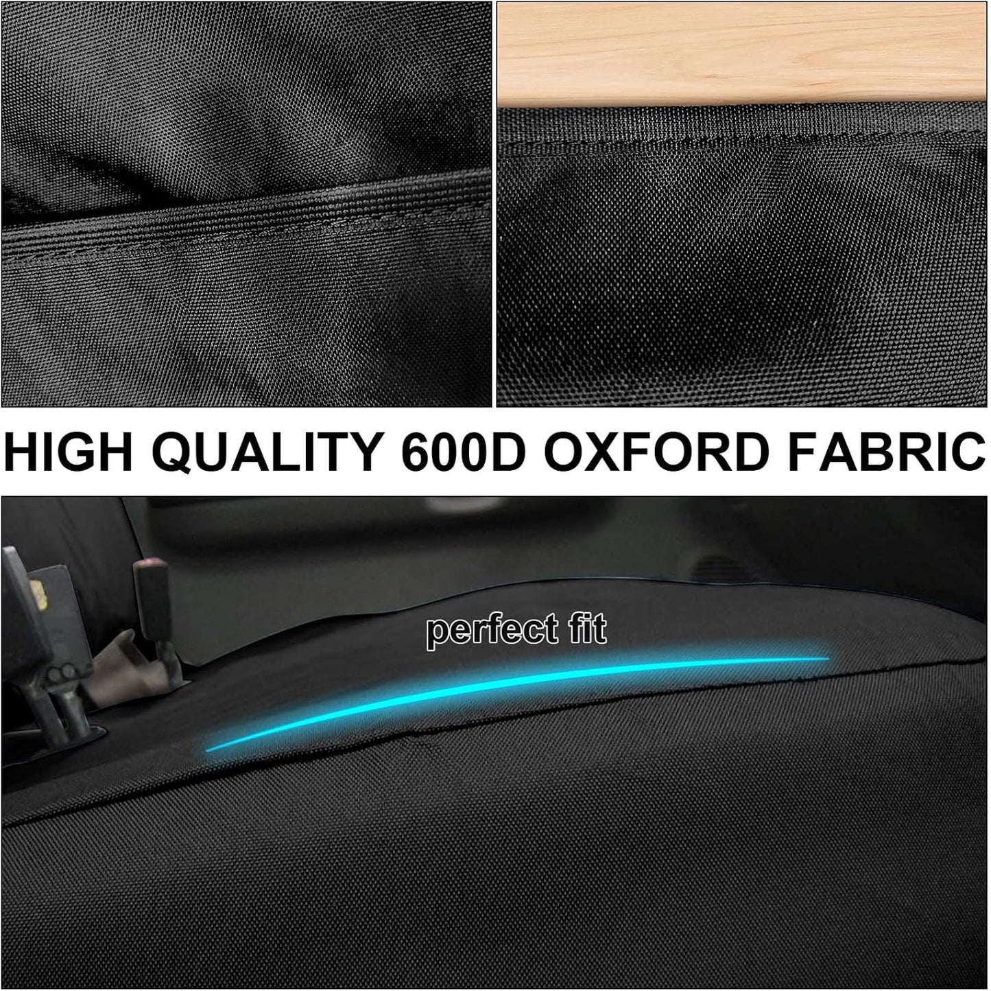 Custom-Fit Front Bench Seat Cover Replace for 1999-2007 Ford F250 F350 F450 F550 Ford F-Series Black Oxford Interior Cover Accessories(Machine Washable)