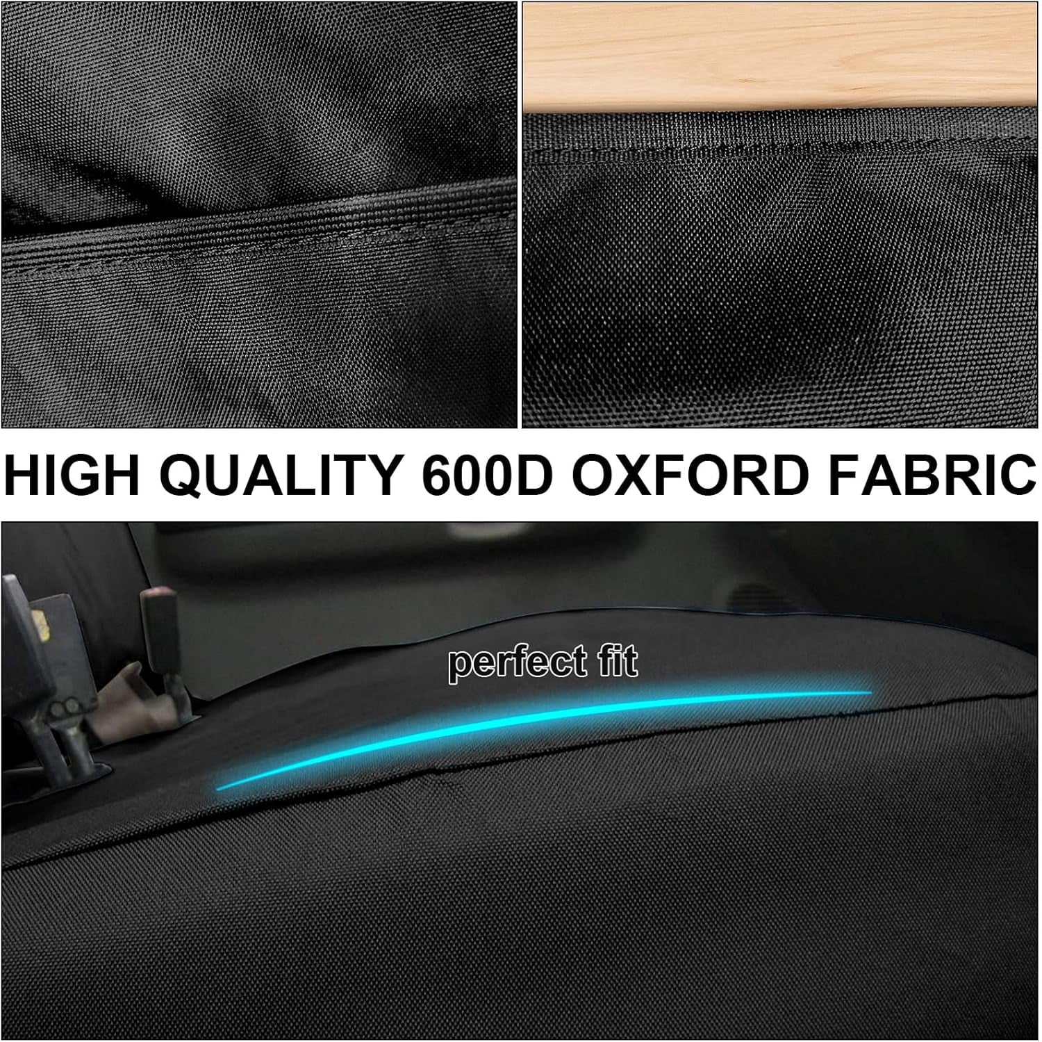 Custom-Fit Front Bench Seat Cover Replace for 1999-2007 Ford F250 F350 F450 F550 Ford F-Series Black Oxford Interior Cover Accessories(Machine Washable)