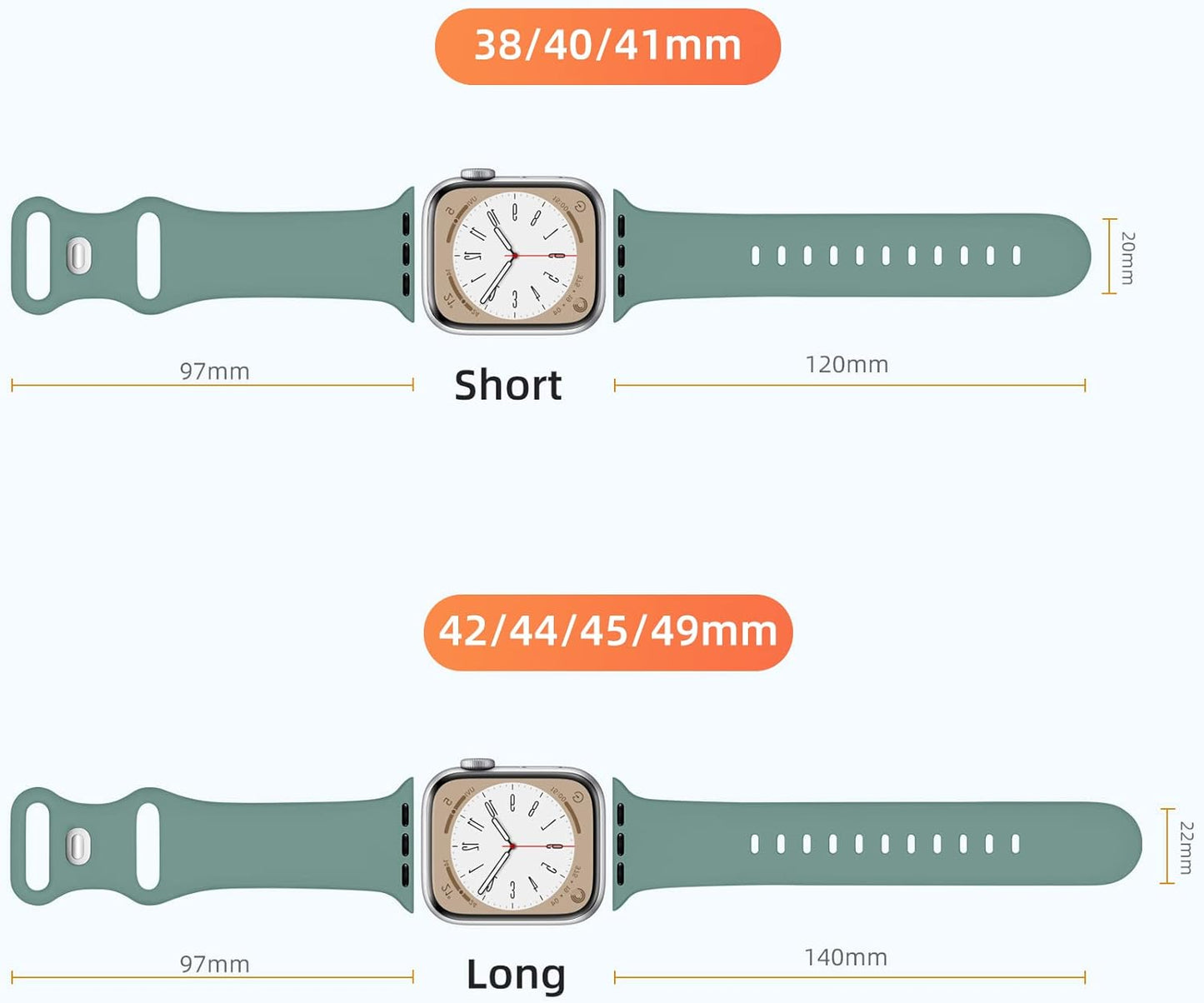 6 Pack Bands Compatible for Apple Watch Band 38Mm 40Mm 41Mm 42Mm 44Mm 45Mm 49Mm Women Men, Breathable Silicone Sport Strap Replacement Band for Iwatch Apple Watch Series 9 8 7 6 5 4 3 SE Ultra