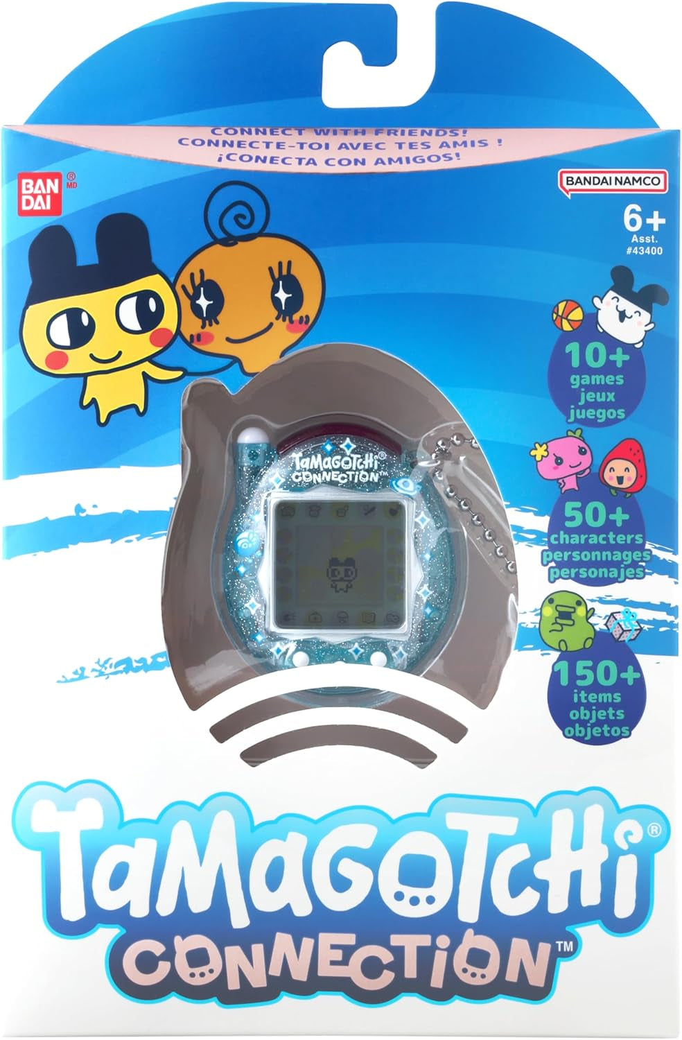 Bandai Connection Digital Pet Blue Glitter Shell Virtual Pet Electronic Toy with Infra-Red Connection for Shared Fun | Kids Toys for Girls and Boys Are Great Japanese Gifts BanUK