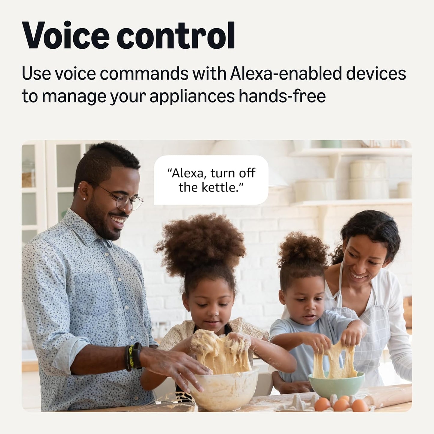 Smart Plug, Works with Alexa Only, 2.4 Ghz Wi-Fi, No Hub Required, 4 Pack, White