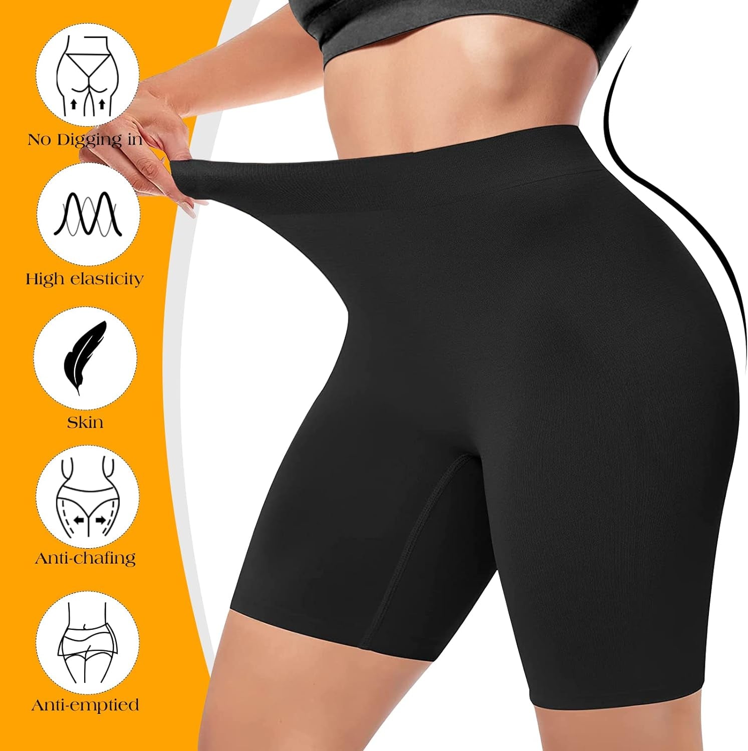 2-4Pcs anti Chafing Shorts Women, Seamless Slip Shorts for under Dresses, Smooth Spandex Biker Shorts for Yoga Workout