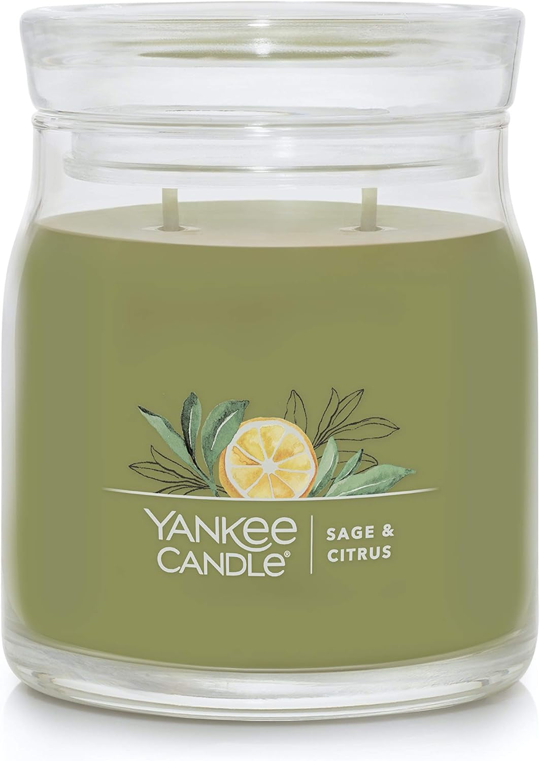 Sage & Citrus Scented, Classic 22Oz Large Jar Single Wick Candle, over 110 Hours of Burn Time, Ideal for Home Decor and Gifts