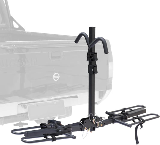 Young 2 Bike Rack Hitch Mount Foldable Platform Style, Bicycle Carrier for Cars Suvs Trucks Vans, 80 Lbs. Capacity