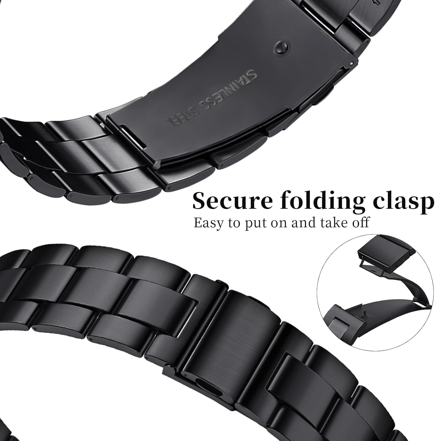 Thin Metal Bands Compatible with Apple Watch Band 38Mm 40Mm 41Mm 42Mm 44Mm 45Mm 46Mm 49Mm, Slim Stainless Steel Wristband Strap for Iwatch Ultra SE Series 10 9 8 7 6 5 4 3 2 1-Black+Silver