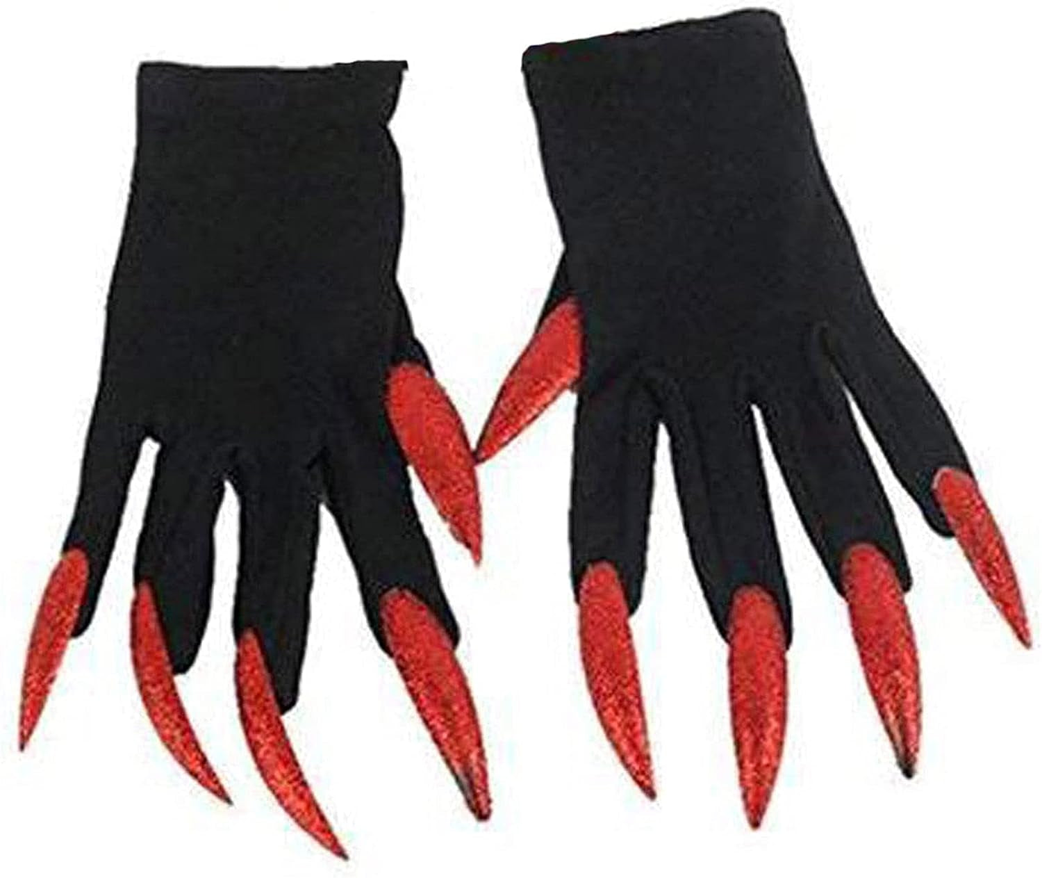 Halloween Witch Gloves with Glitter Nails Paw Gloves Performance Props Cosplay Costume Accessories Halloween Party Dress up Supplies