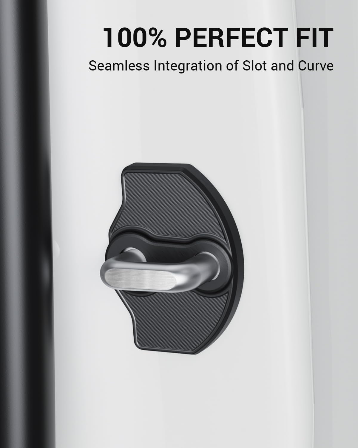2017-2025 Tesla Model 3 Model Y Door Lock Cover Protector [Carbon Edition] [No Tape Requried], Anti-Scratch Door Striker Latches Sill Stopper Covers for Model 3 Model Y Set of 8