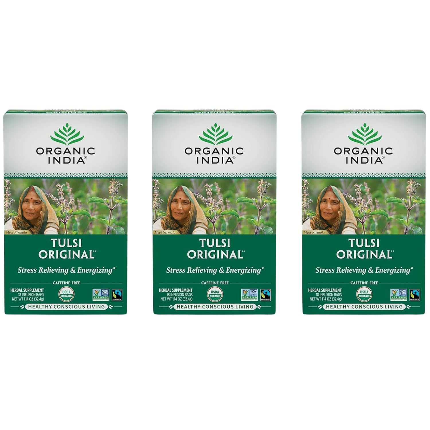 Calming Tulsi Ashwagandha Herbal Tea - Holy Basil Tea with Ashwagandha Root, Supports Restful Sleep - Adaptogen, Vegan, USDA Certified Organic, Non-Gmo - 18 Infusion Bags, 3 Pack TLBH