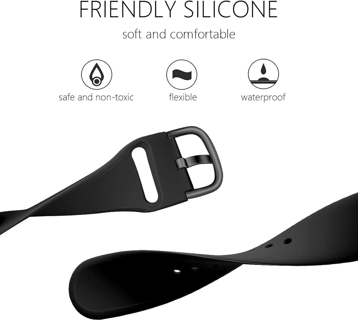 Silicone Band for Men and Women,Compatible with Apple Watch Band 38Mm 40Mm 41Mm 42Mm 44Mm 45Mm 49Mm,Sports Waterproof for Iwatch Bands Series 9 8 7 6 5 4 3 2 1 SE Ultra.