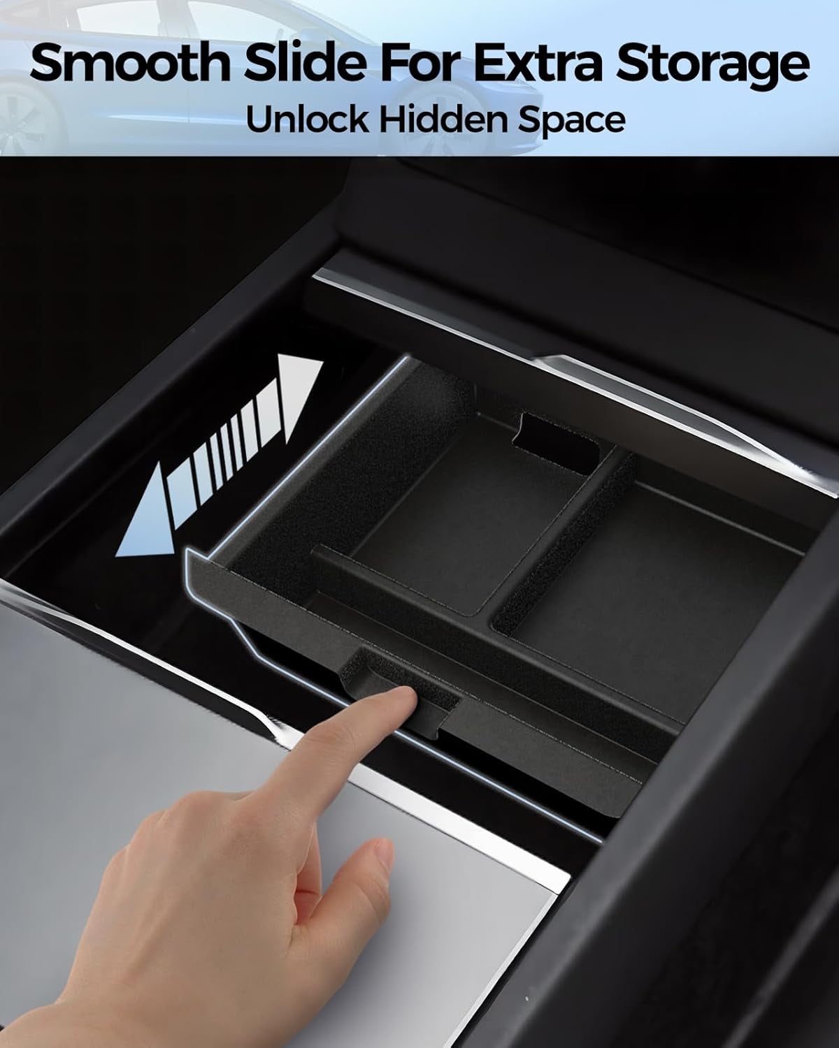 Newest 5PCS Center Console Organizer Compatible with 2024 2025 Tesla Model 3 Highland,4 Car Organizer Trays & 1 Center Console Cup Holder,Hidden Storage for Tesla Model 3 Accessories 2024 2025