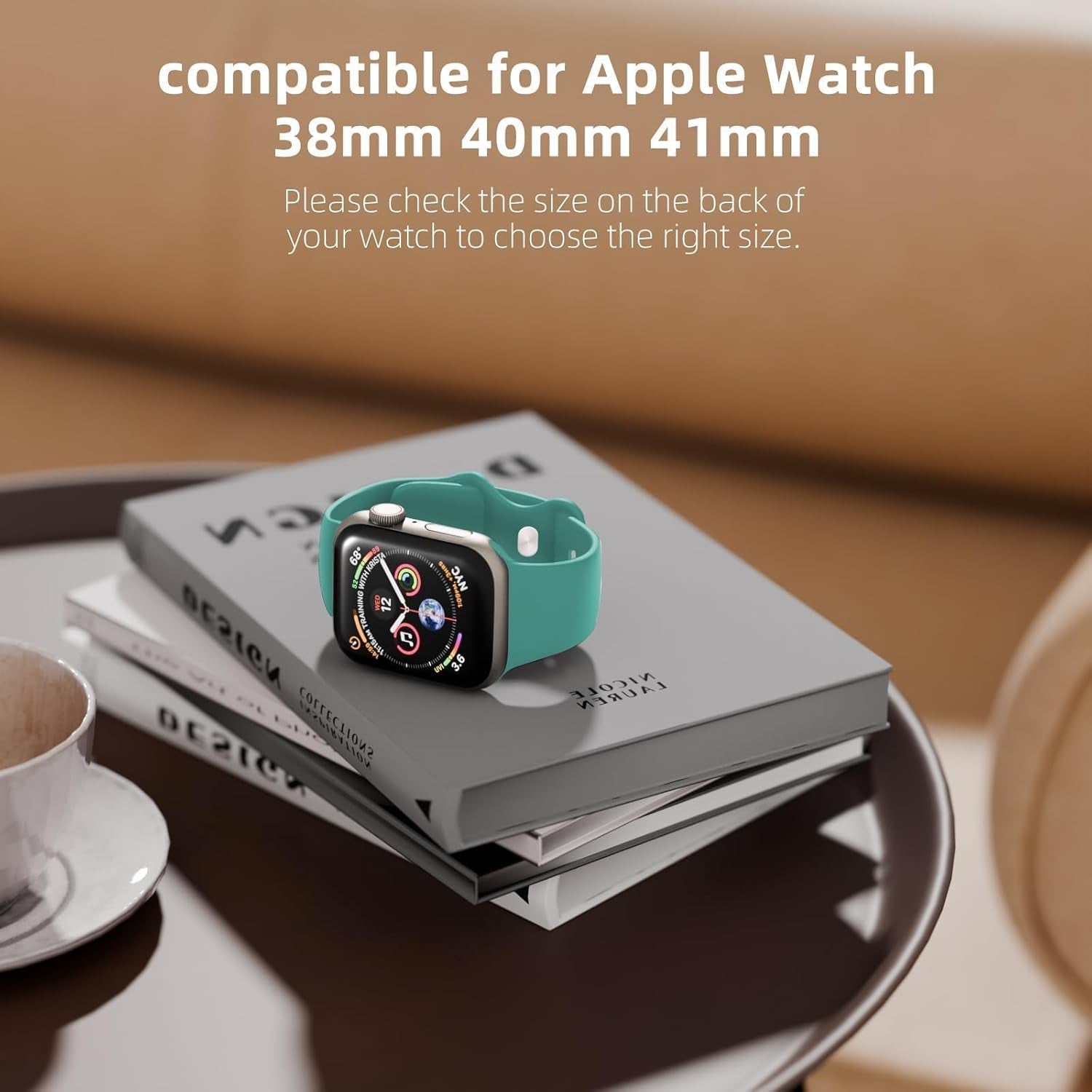 Sport Bands Compatible with Apple Watch Band 38Mm 40Mm 41Mm 42Mm 44Mm 45Mm 46Mm 49Mm,Soft Silicone Waterproof Strap Compatible with Iwatch Bands Series 9 Ultra 8 7 6 5 4 3 2 1 SE Universal