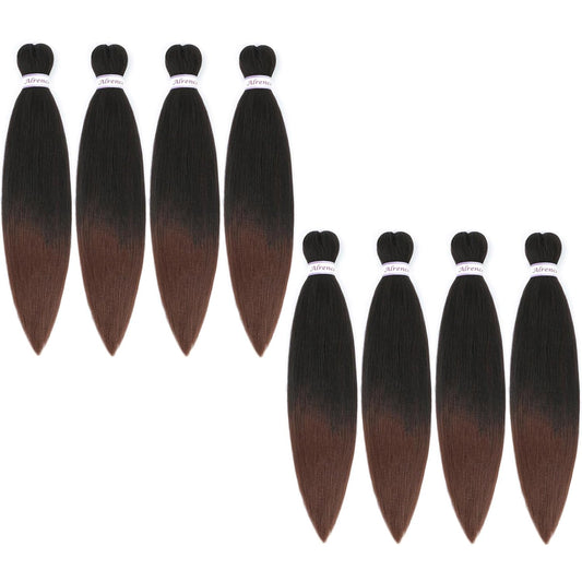 Pre Stretched Braiding Hair Long Braid 14 Inch 8 Packs Professional Braiding Hair Extensions Synthetic Crochet Twist Braids (14 Inch, T1B/30)