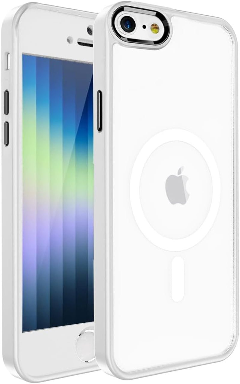 2025 New Magnetic for Iphone 16E Case,Compatible with Magsafe,Military Grade Drop Tested, Shockproof Matte Translucent Hard Back Slim Protective Case.Black Magnetic Circle.